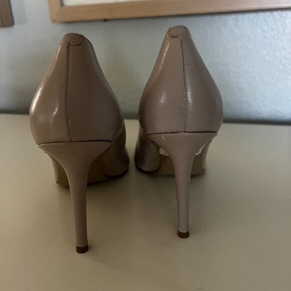 Marc Fischer Leather Pumps Heels Tan Beige Womens Size 10 - Picture 3 of 4